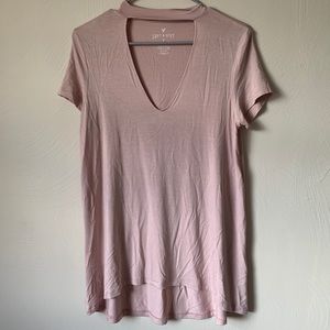 Pink open front tee